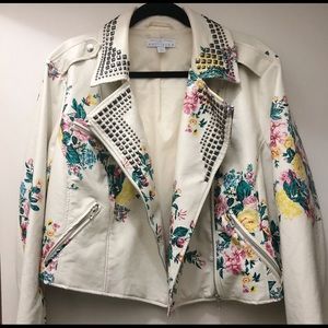 Motorcycle Vintage Floral Cropped Jacket 1X